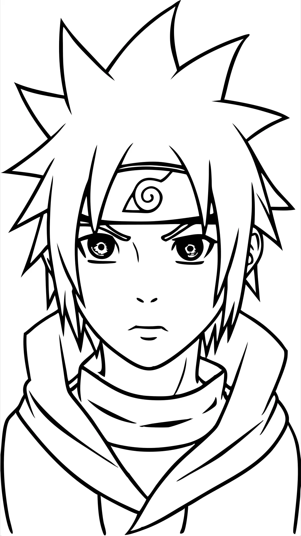 página de color sasuke